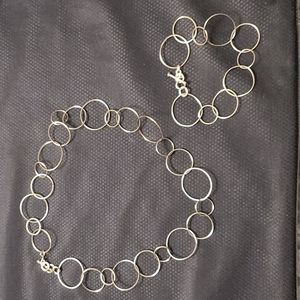Stirling silver necklace and bracelet set